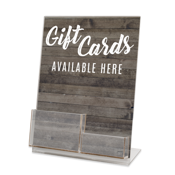 Gift Card and Backer Acrylic Display Stand